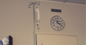 A clock in a hospital ward