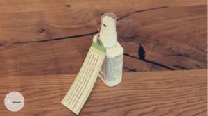 New dad survival kit Hand Sanitizer example with a label on a table